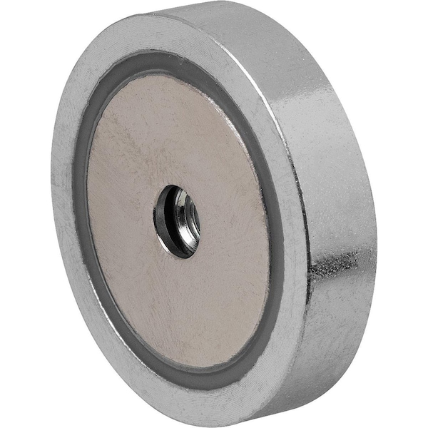 Magnet Shallow Pot Magnet D1=M05 H=7 Ndfeb, Round, Comp:Steel, D=32